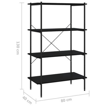 vidaXL Étagère à 4 niveaux noir 80x40x130 cm