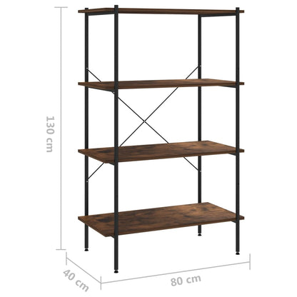vidaXL Regal mit 4 Böden Schwarz und Natur 80x40x130 cm