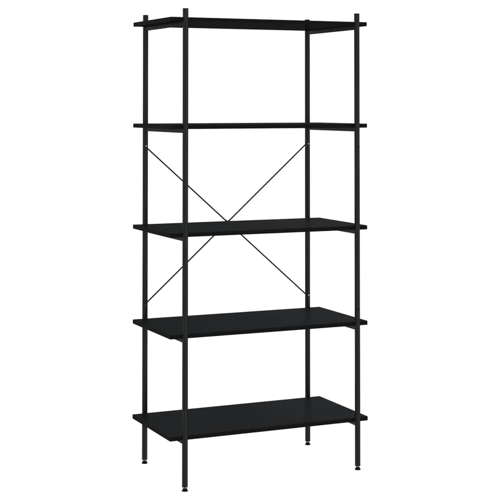 vidaXL Étagère à 5 niveaux noire 80x40x163 cm