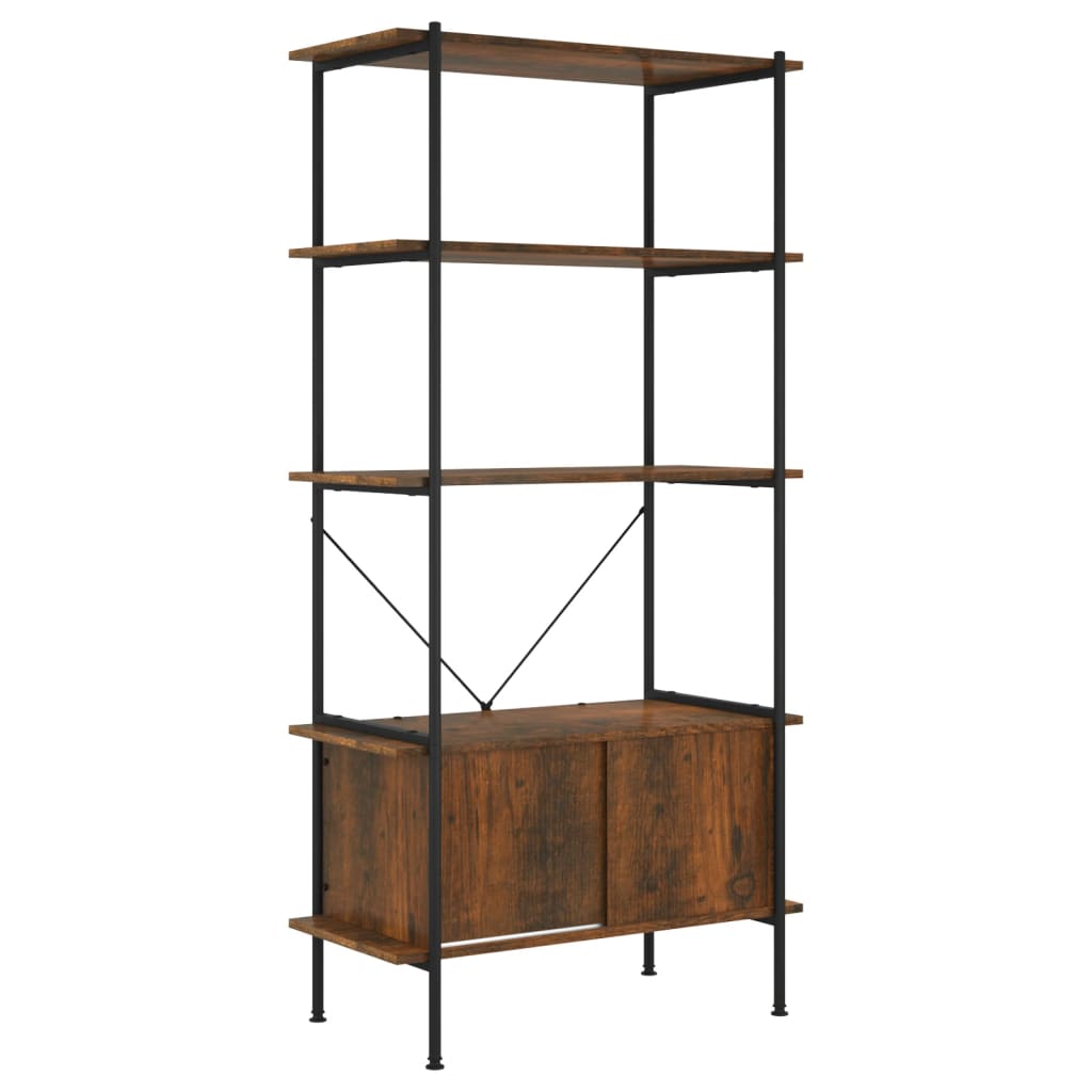 vidaXL Regal mit 5 Böden und Schrank 80x40x163 cm Stahl Holzwerkstoff