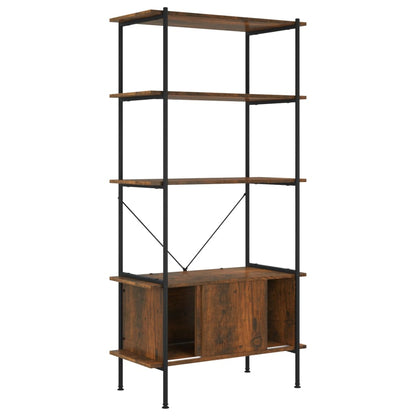 vidaXL Regal mit 5 Böden und Schrank 80x40x163 cm Stahl Holzwerkstoff