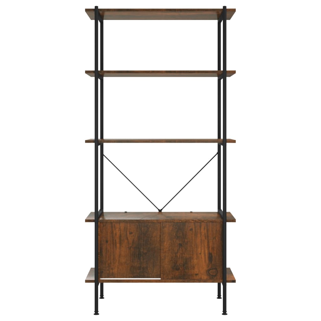 vidaXL Regal mit 5 Böden und Schrank 80x40x163 cm Stahl Holzwerkstoff