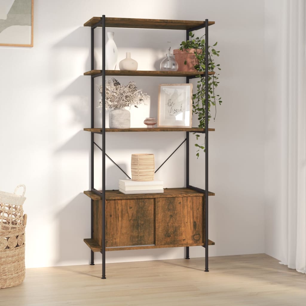 vidaXL Regal mit 5 Böden und Schrank 80x40x163 cm Stahl Holzwerkstoff