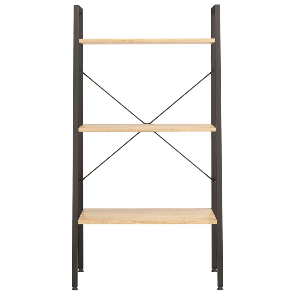 vidaXL Standregal 3 Böden Hellbraun und Schwarz 56x35x108 cm
