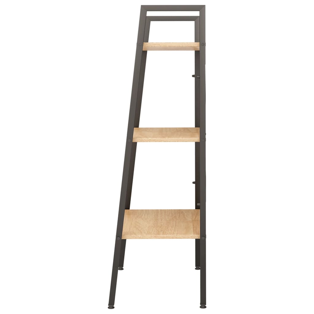 vidaXL Standregal 3 Böden Hellbraun und Schwarz 56x35x108 cm