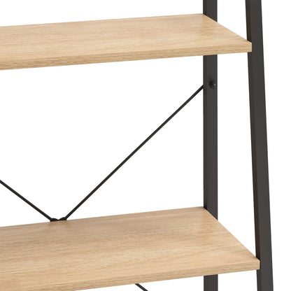 vidaXL Standregal 3 Böden Hellbraun und Schwarz 56x35x108 cm