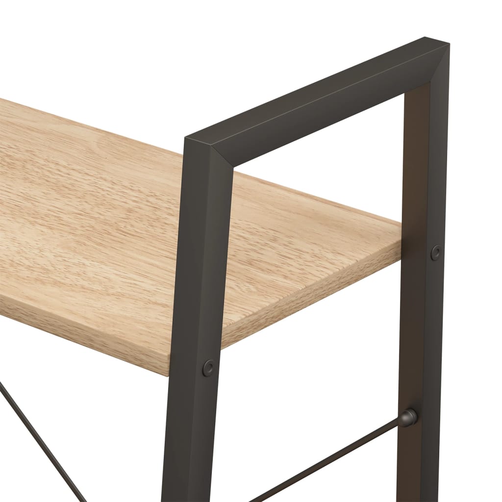 vidaXL Standregal 3 Böden Hellbraun und Schwarz 56x35x108 cm