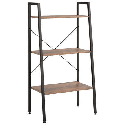 vidaXL Standregal mit 3 Böden Dunkelbraun und Schwarz 56x35x108 cm