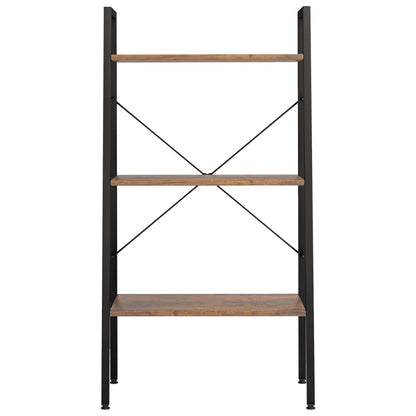 vidaXL Standregal mit 3 Böden Dunkelbraun und Schwarz 56x35x108 cm