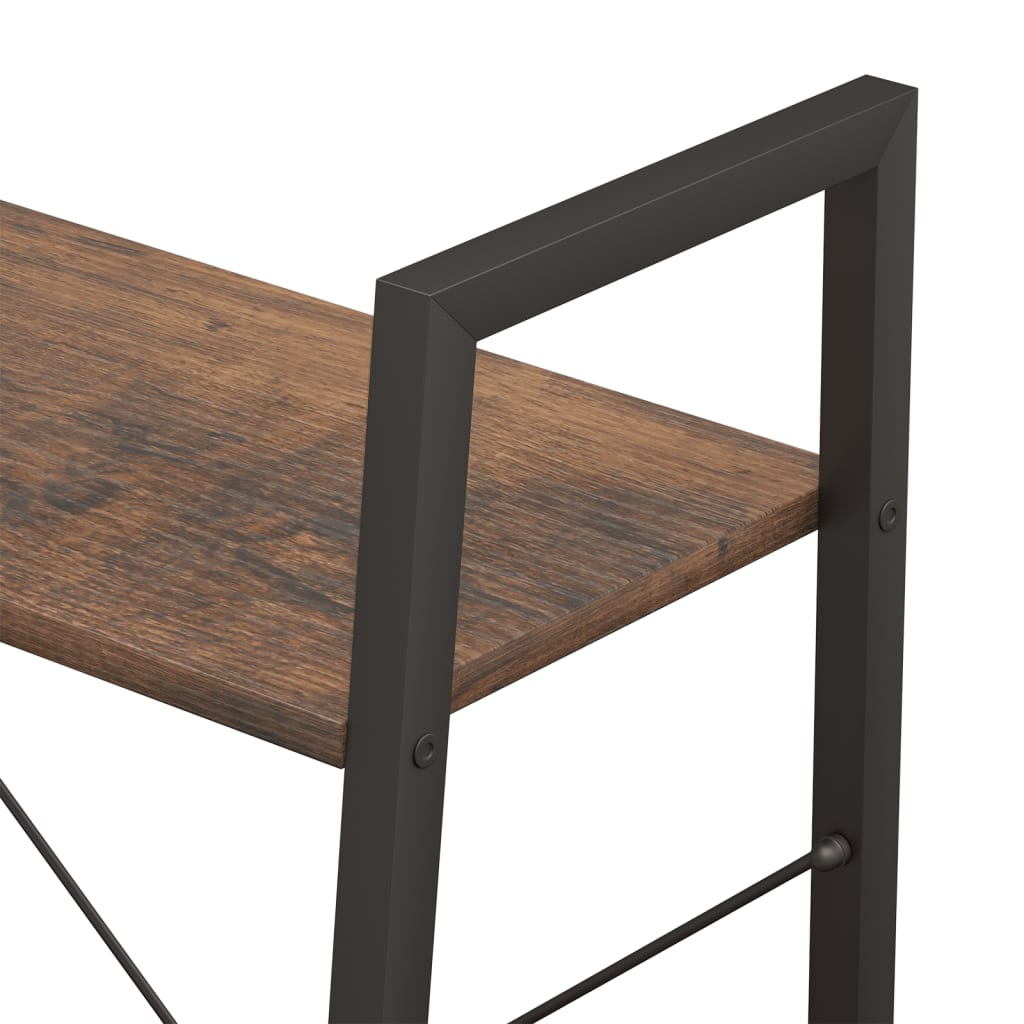 vidaXL Standregal mit 3 Böden Dunkelbraun und Schwarz 56x35x108 cm