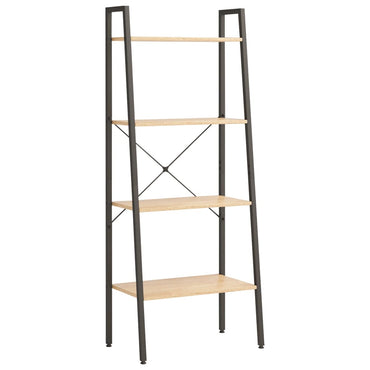 vidaXL Standregal 4 Böden Hellbraun und Schwarz 56x35x140 cm
