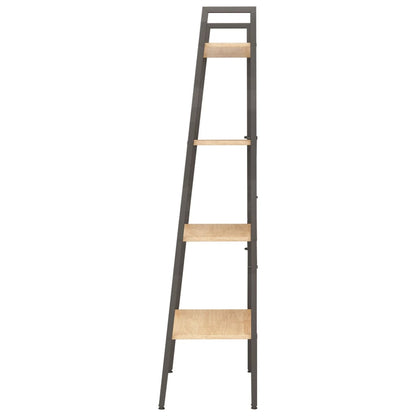 vidaXL Standregal 4 Böden Hellbraun und Schwarz 56x35x140 cm