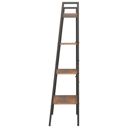 vidaXL Étagère à 4 niveaux marron foncé et noir 56x35x140 cm