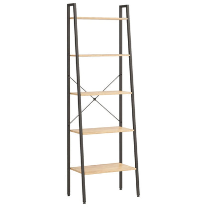 vidaXL Standregal 5 Böden Hellbraun und Schwarz 56x35x174 cm