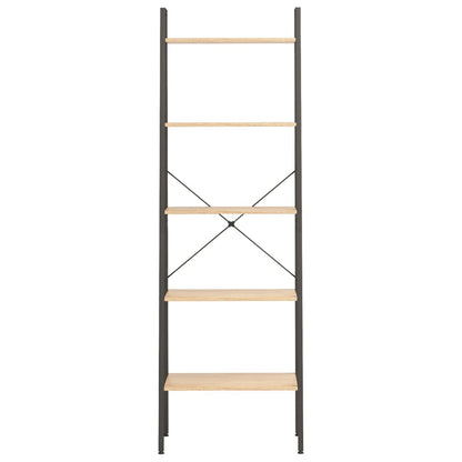 vidaXL Standregal 5 Böden Hellbraun und Schwarz 56x35x174 cm