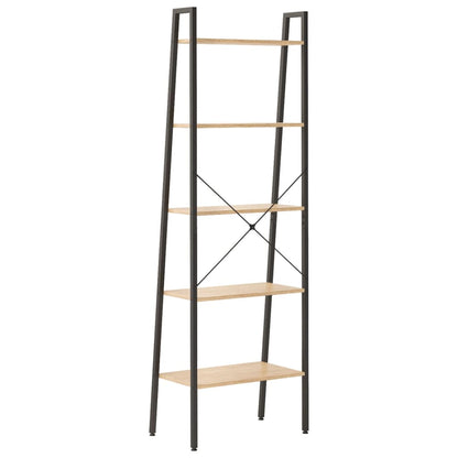 vidaXL Standregal 5 Böden Hellbraun und Schwarz 56x35x174 cm