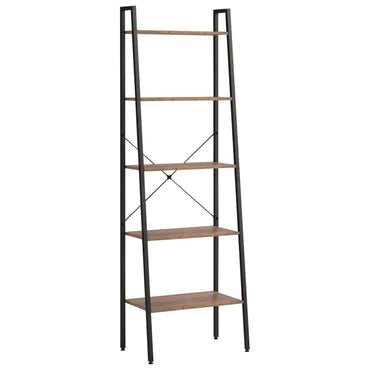 vidaXL Standregal mit 5 Böden Dunkelbraun und Schwarz 56x35x174 cm