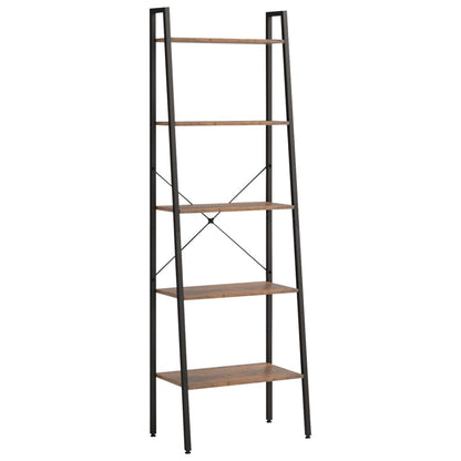 vidaXL Standregal mit 5 Böden Dunkelbraun und Schwarz 56x35x174 cm