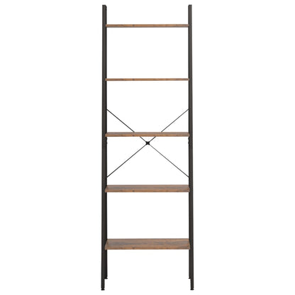 vidaXL Standregal mit 5 Böden Dunkelbraun und Schwarz 56x35x174 cm