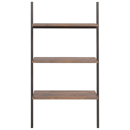 vidaXL Leiterregal mit 3 Böden Dunkelbraun und Schwarz 64x34x116 cm