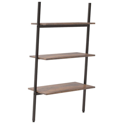 vidaXL Leiterregal mit 3 Böden Dunkelbraun und Schwarz 64x34x116 cm