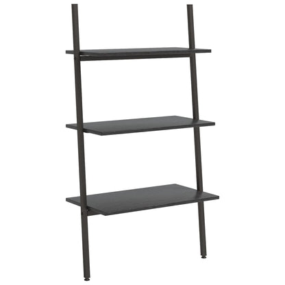 vidaXL Leiterregal mit 3 Böden Schwarz 64x34x116 cm