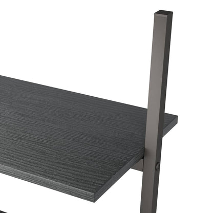 vidaXL Leiterregal mit 3 Böden Schwarz 64x34x116 cm