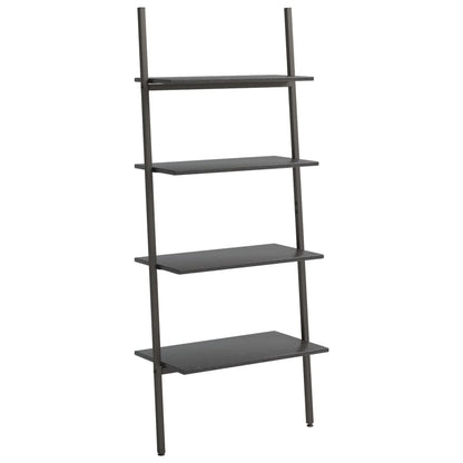 vidaXL Leiterregal mit 4 Böden Schwarz 64x34x150,5 cm
