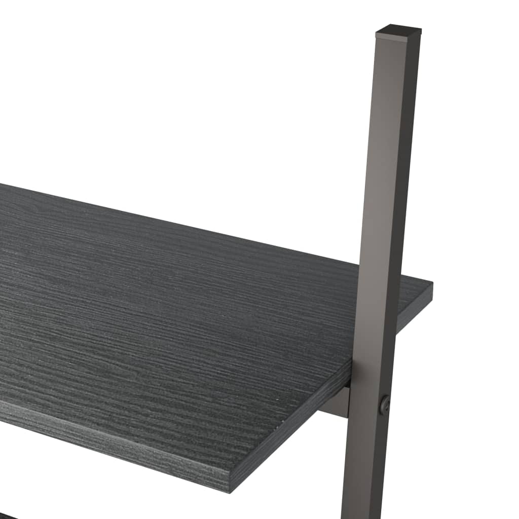 vidaXL Leiterregal mit 4 Böden Schwarz 64x34x150,5 cm