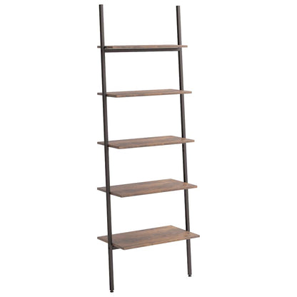 vidaXL Leiterregal mit 5 Böden Dunkelbraun und Schwarz 64x34x185,5 cm