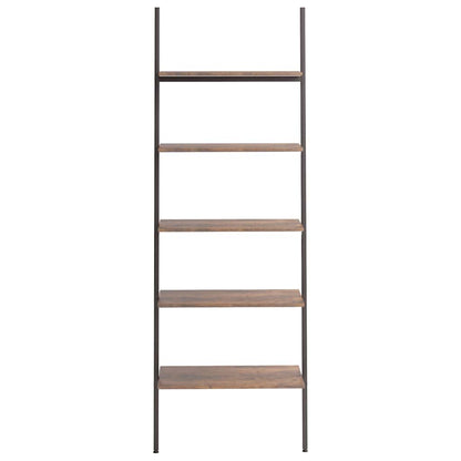 vidaXL Leiterregal mit 5 Böden Dunkelbraun und Schwarz 64x34x185,5 cm