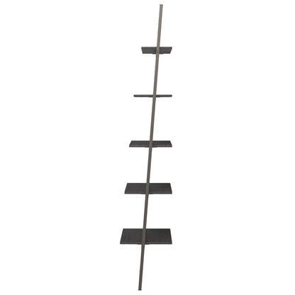 vidaXL Leiterregal mit 5 Böden Schwarz 64x34x185,5 cm