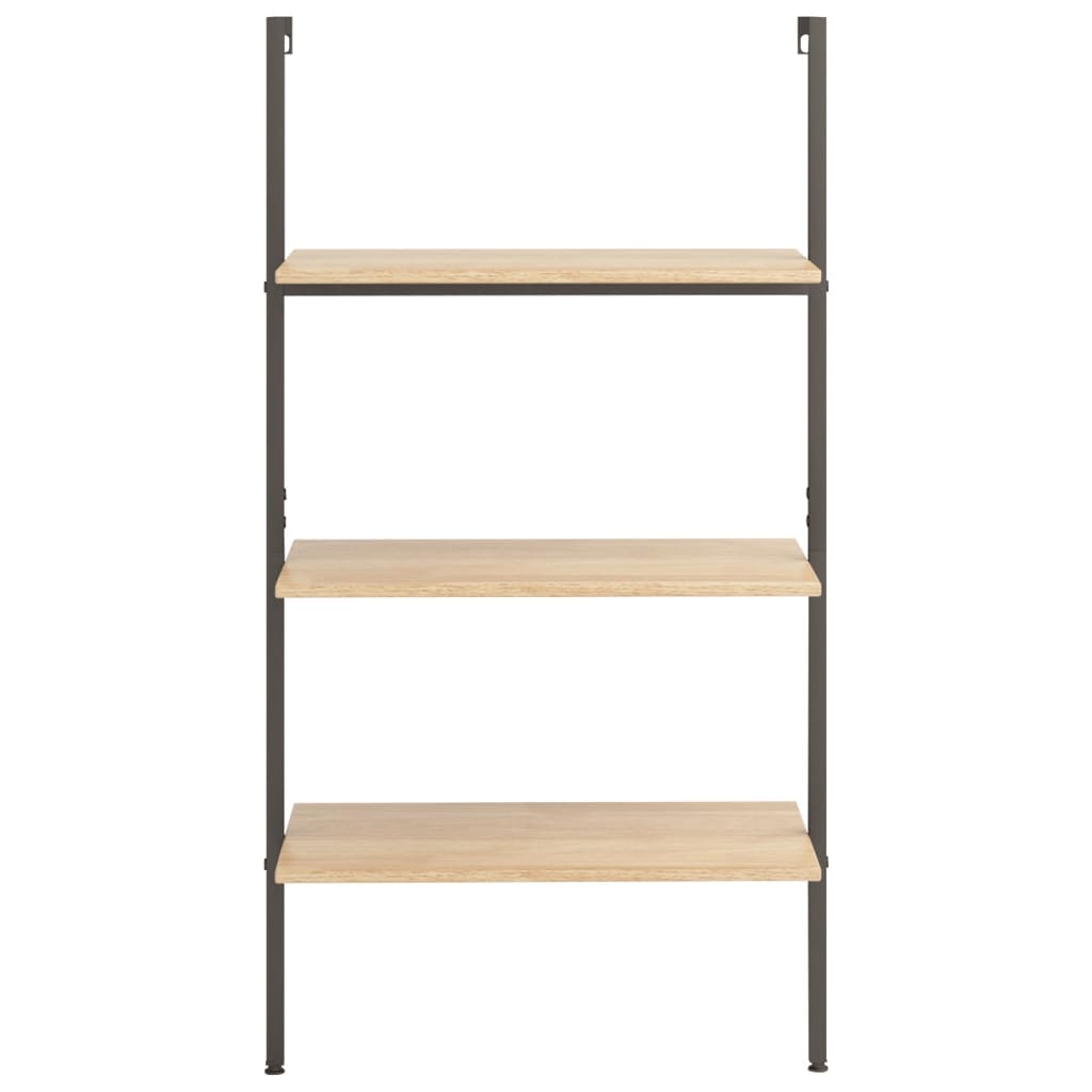 vidaXL Anlehnregal mit 3 Ablagen Hellbraun und Schwarz 64x35x120,5 cm