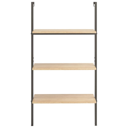 vidaXL Anlehnregal mit 3 Ablagen Hellbraun und Schwarz 64x35x120,5 cm
