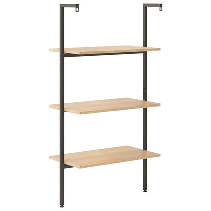 vidaXL Anlehnregal mit 3 Ablagen Hellbraun und Schwarz 64x35x120,5 cm