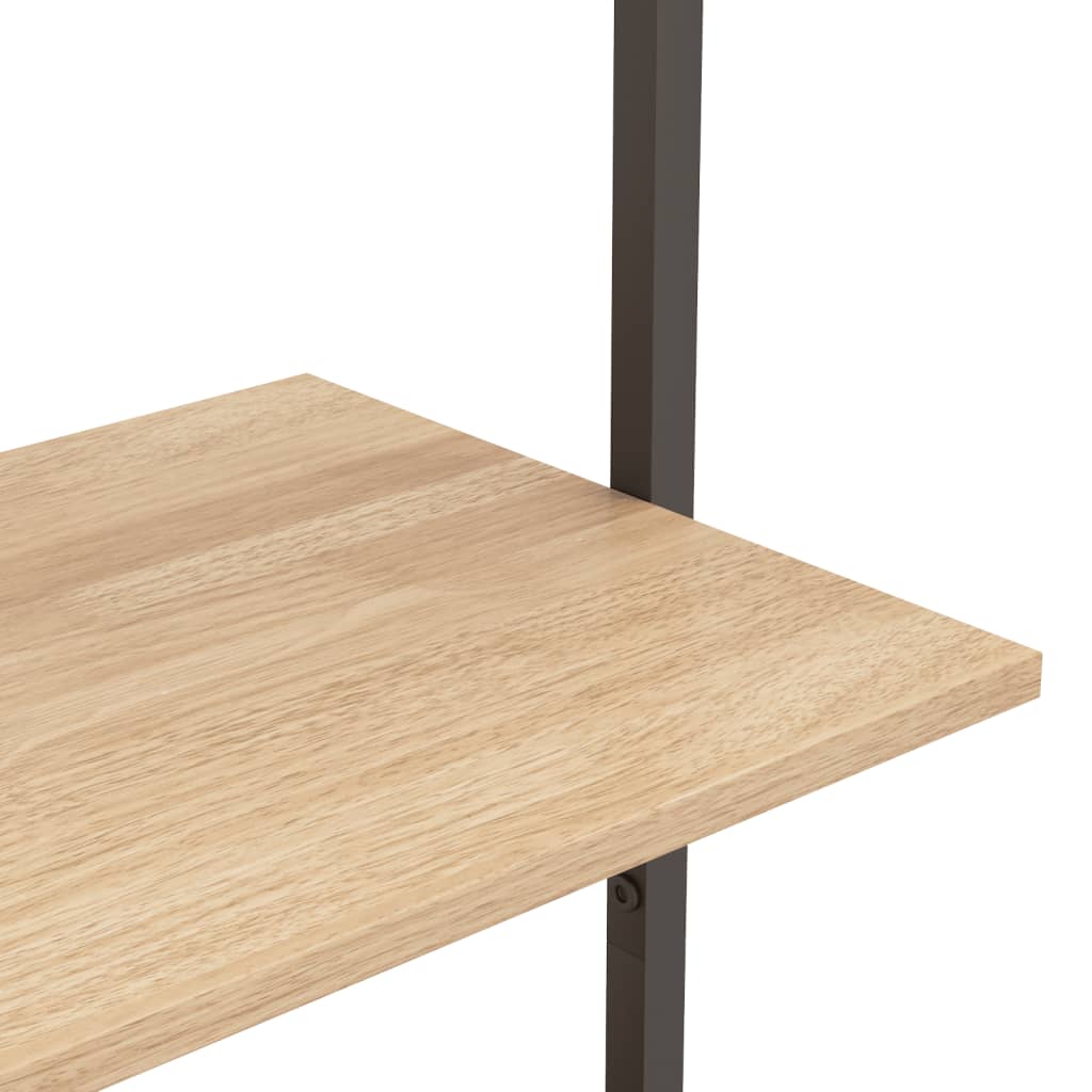 vidaXL Anlehnregal mit 3 Ablagen Hellbraun und Schwarz 64x35x120,5 cm