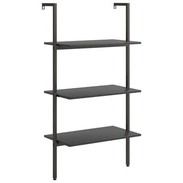 vidaXL Leiterregal mit 3 Böden Schwarz 64x35x120,5 cm