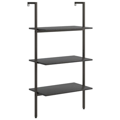 vidaXL Leiterregal mit 3 Böden Schwarz 64x35x120,5 cm