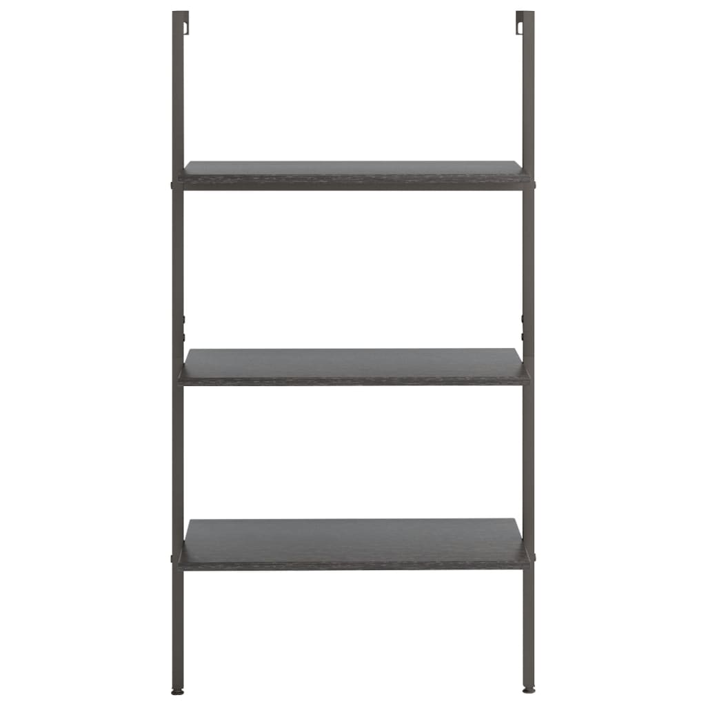 vidaXL Leiterregal mit 3 Böden Schwarz 64x35x120,5 cm
