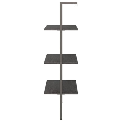 vidaXL Leiterregal mit 3 Böden Schwarz 64x35x120,5 cm