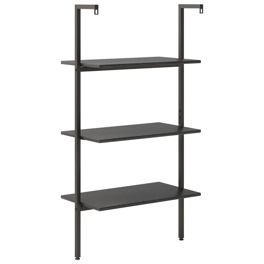 vidaXL Leiterregal mit 3 Böden Schwarz 64x35x120,5 cm