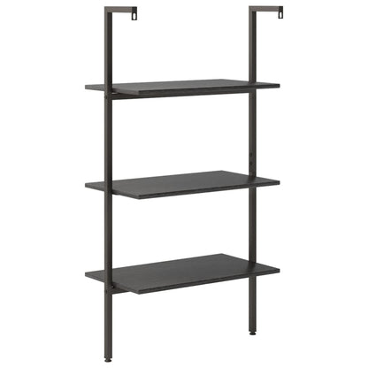 vidaXL Leiterregal mit 3 Böden Schwarz 64x35x120,5 cm
