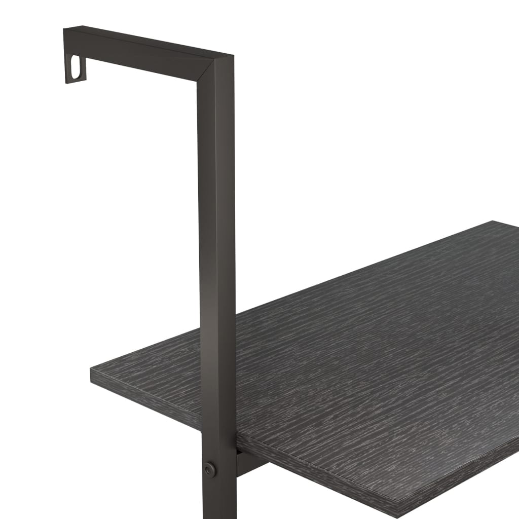 vidaXL Leiterregal mit 3 Böden Schwarz 64x35x120,5 cm