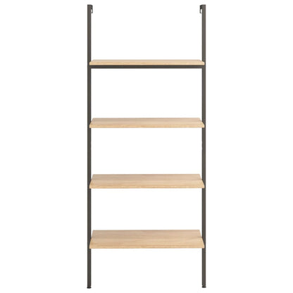 vidaXL Leiterregal mit 4 Böden Hellbraun und Schwarz 64x35x152,5 cm