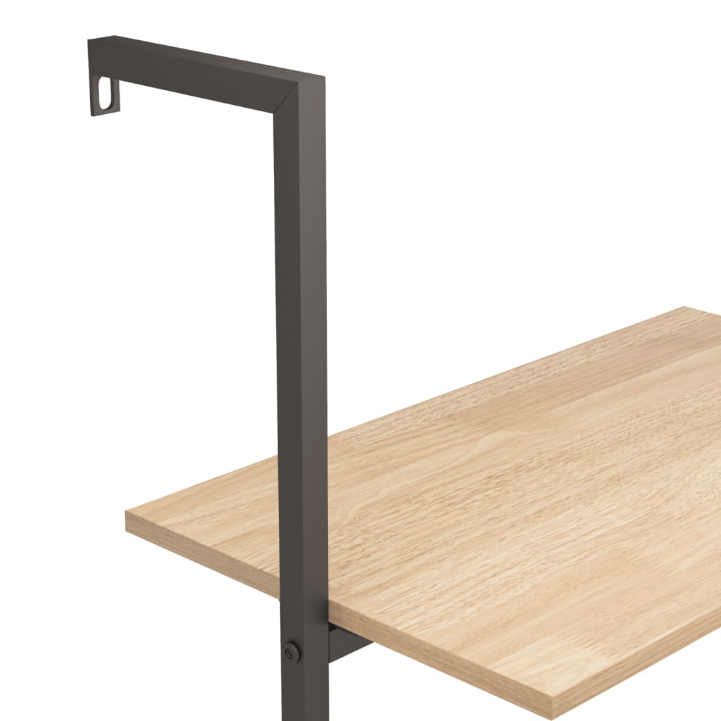 vidaXL Leiterregal mit 4 Böden Hellbraun und Schwarz 64x35x152,5 cm