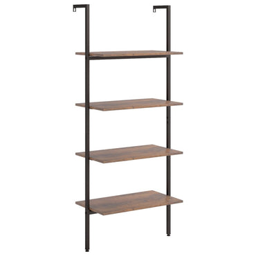 vidaXL Leiterregal mit 4 Böden Dunkelbraun und Schwarz 64x35x152,5 cm