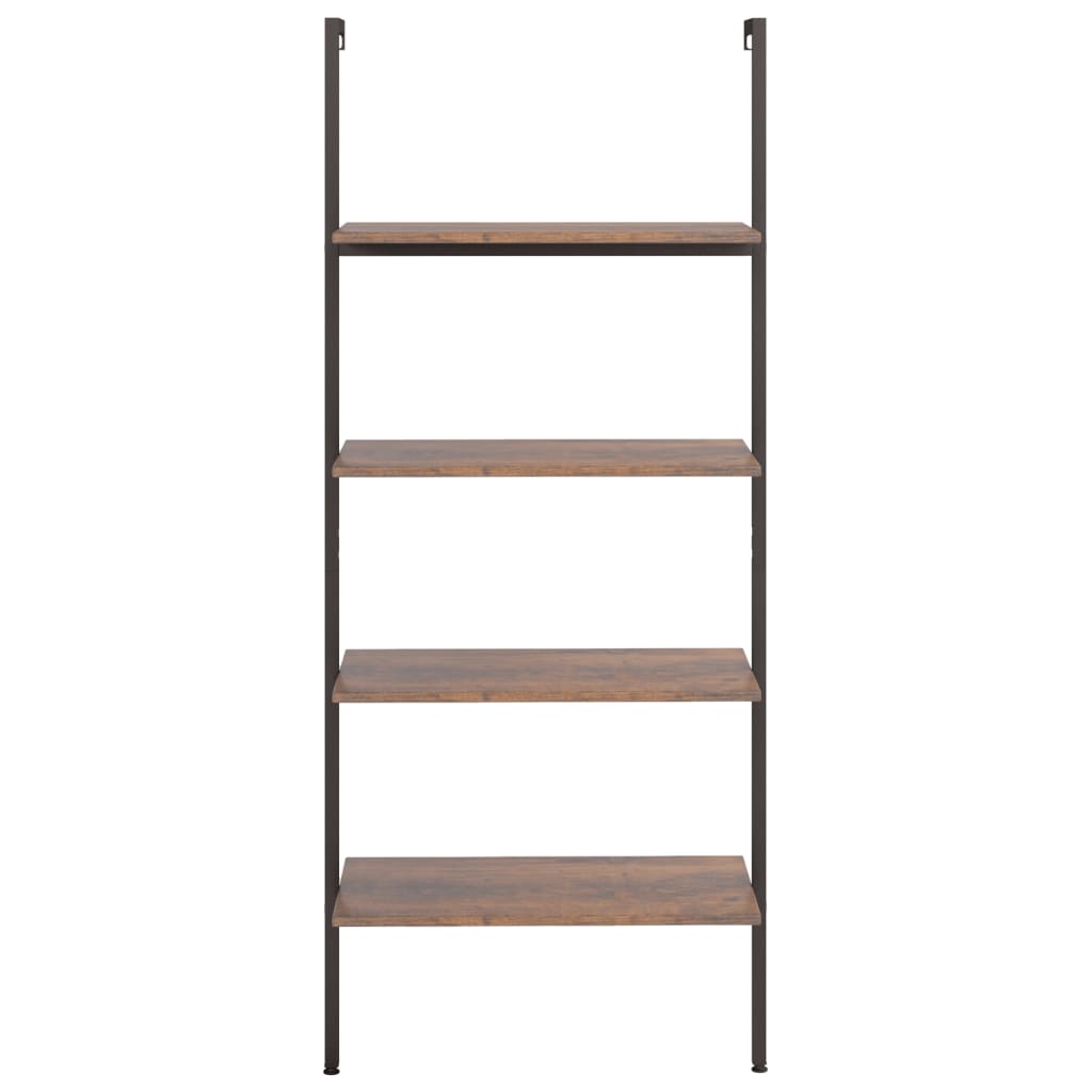 vidaXL Leiterregal mit 4 Böden Dunkelbraun und Schwarz 64x35x152,5 cm