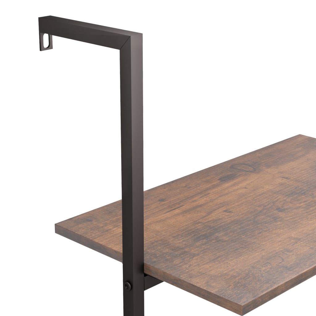 vidaXL Leiterregal mit 4 Böden Dunkelbraun und Schwarz 64x35x152,5 cm