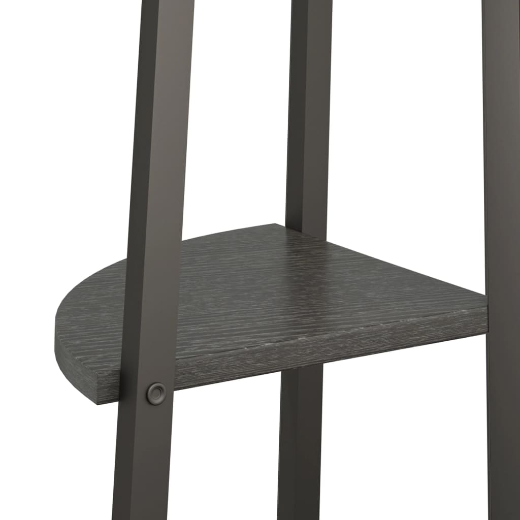 vidaXL Eckregal mit 3 Böden Schwarz 45,5x31,5x120 cm