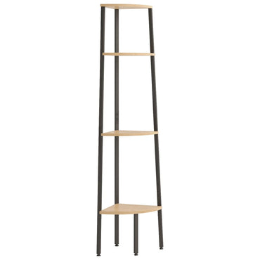 vidaXL 4-stöckiges Eckregal Hellbraun und Schwarz 45,5 x 31,5 x 150 cm